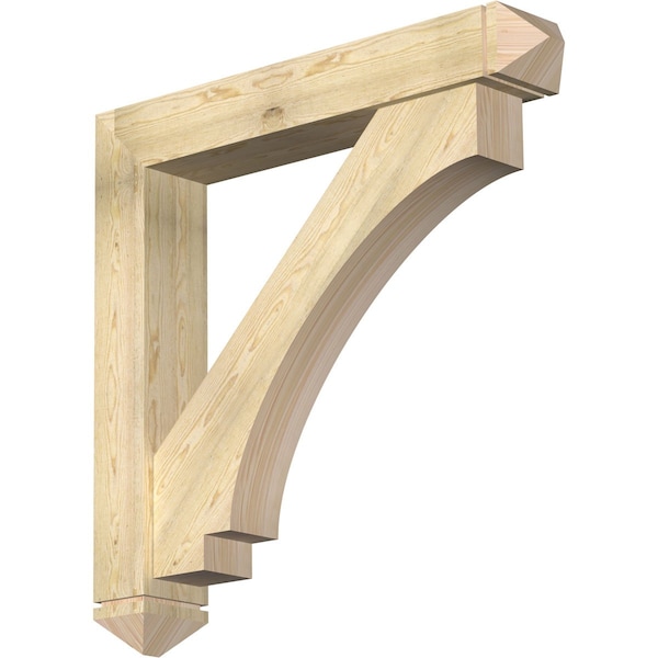 Ekena Millwork Imperial Arts and Crafts Rough Sawn Bracket w/ Offset Brace, Douglas Fir, 8"W x 48"D x 48"H BKT0806X48X48IMP03RDF - main